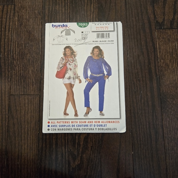 Burda Other - BURDA Women's shirt pattern 7693